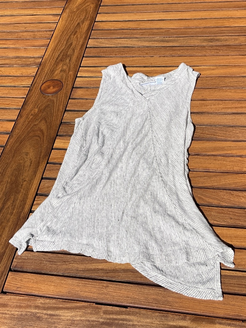 Sigrid Olsen grey and white diagonal stripes tank top size S